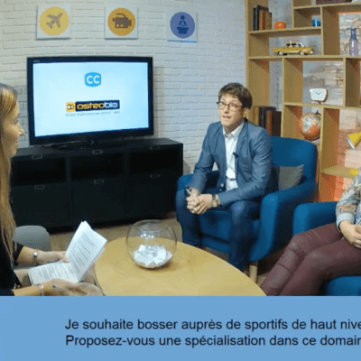 Photo d'une interview dans le campus de l'école d'Ostéopathie Ostéobio Paris