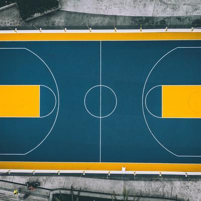 terrain de basket ball vu de haut