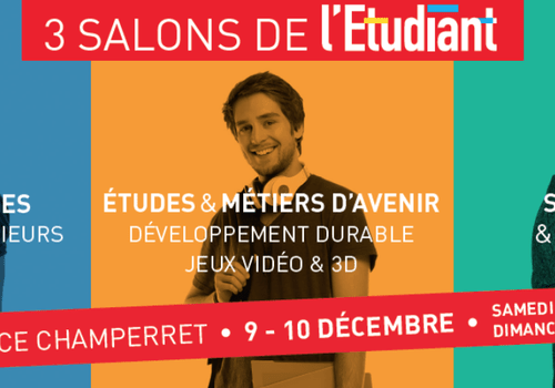 Affiche des 3 salons de l'étudiant de décembre 2018