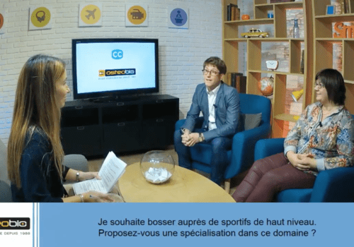 Photo d'une interview dans le campus de l'école d'Ostéopathie Ostéobio Paris