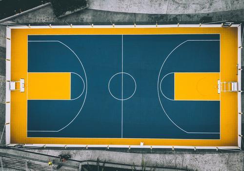 terrain de basket ball vu de haut