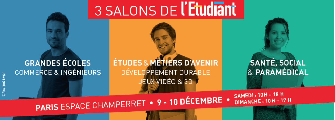 Affiche des 3 salons de l'étudiant de décembre 2018