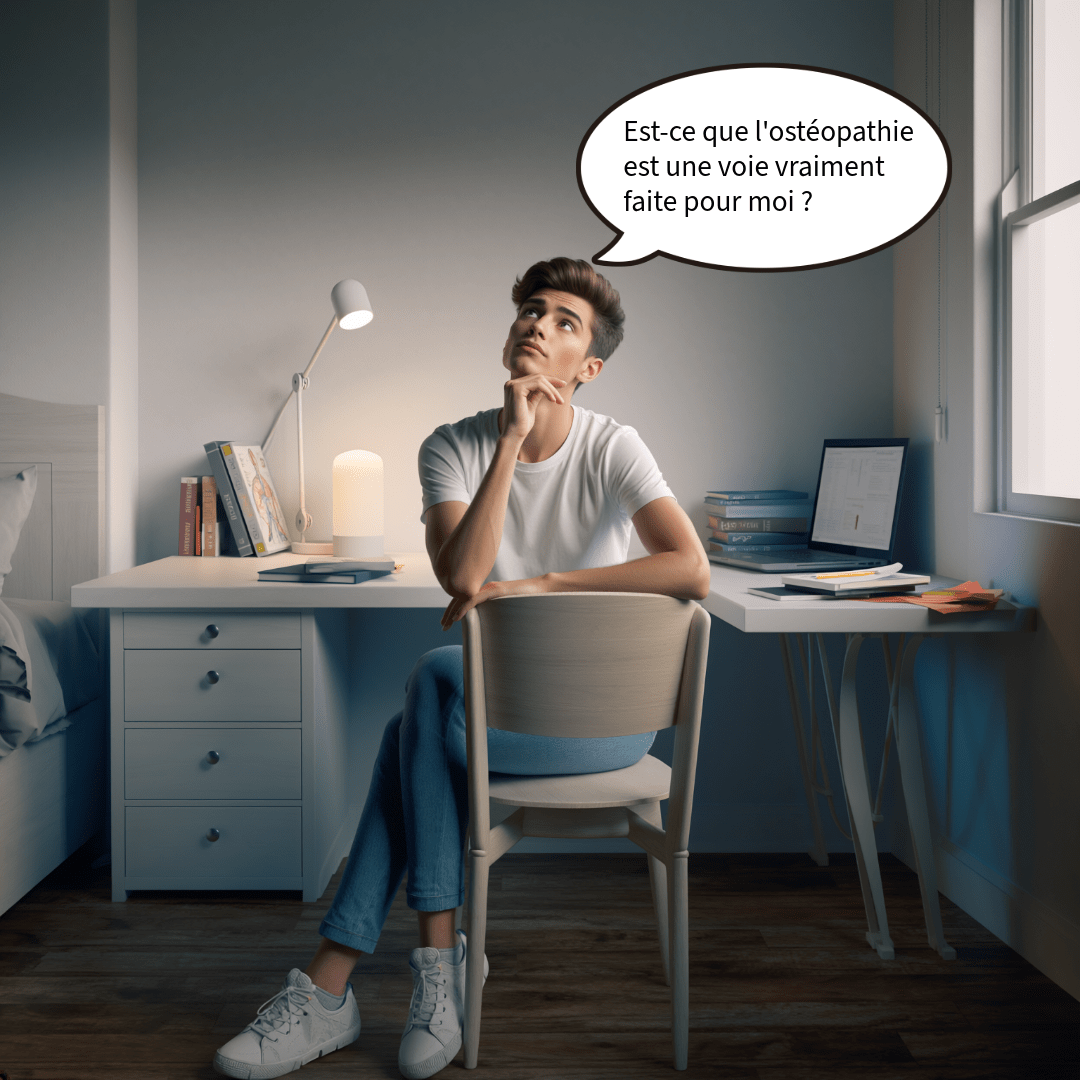 étudiant en train de réfléchir à son orientation en ostéopathie 