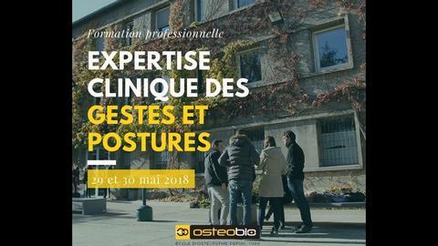 Formation continue  ostéopathe gestes et postures 29 et 30 mai 2018